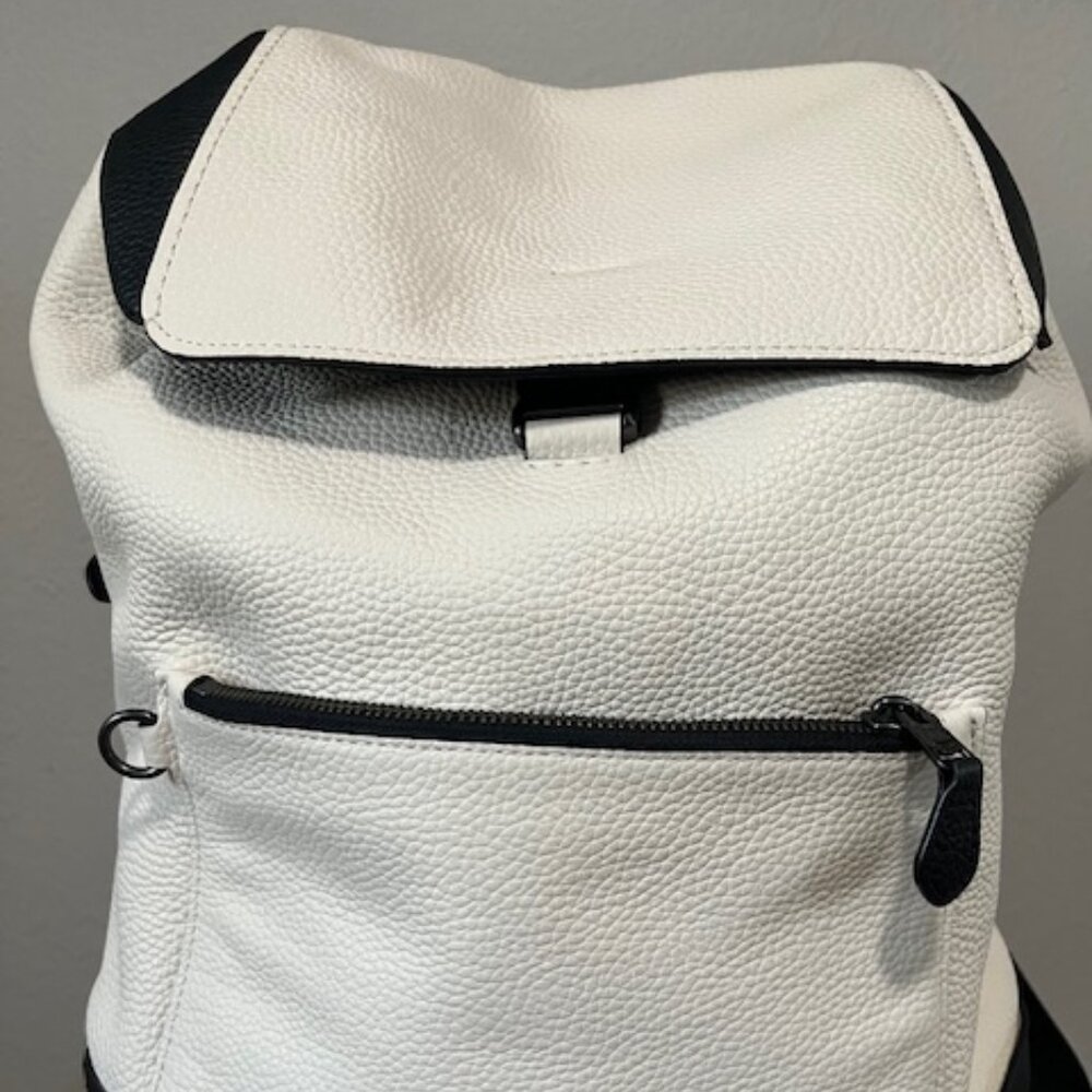 Coach Two-Tone Cream and Black Leather Backpack - Picture 3 of 14